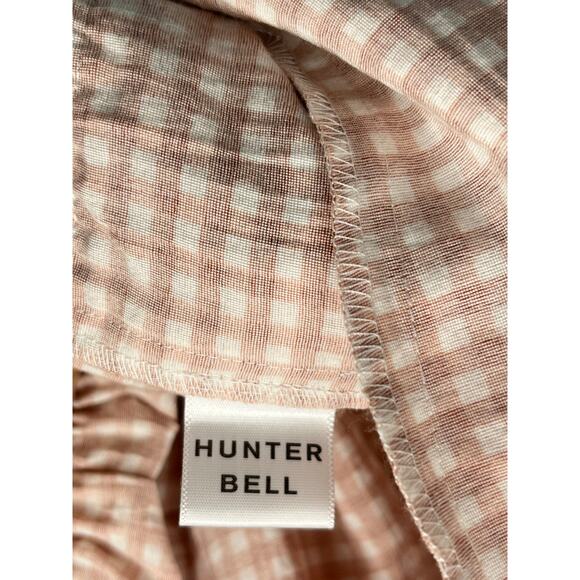 HUNTER BELL Sz L Large Peach Terracotta Gingham Dress McCauley NWT - Picture 14 of 16